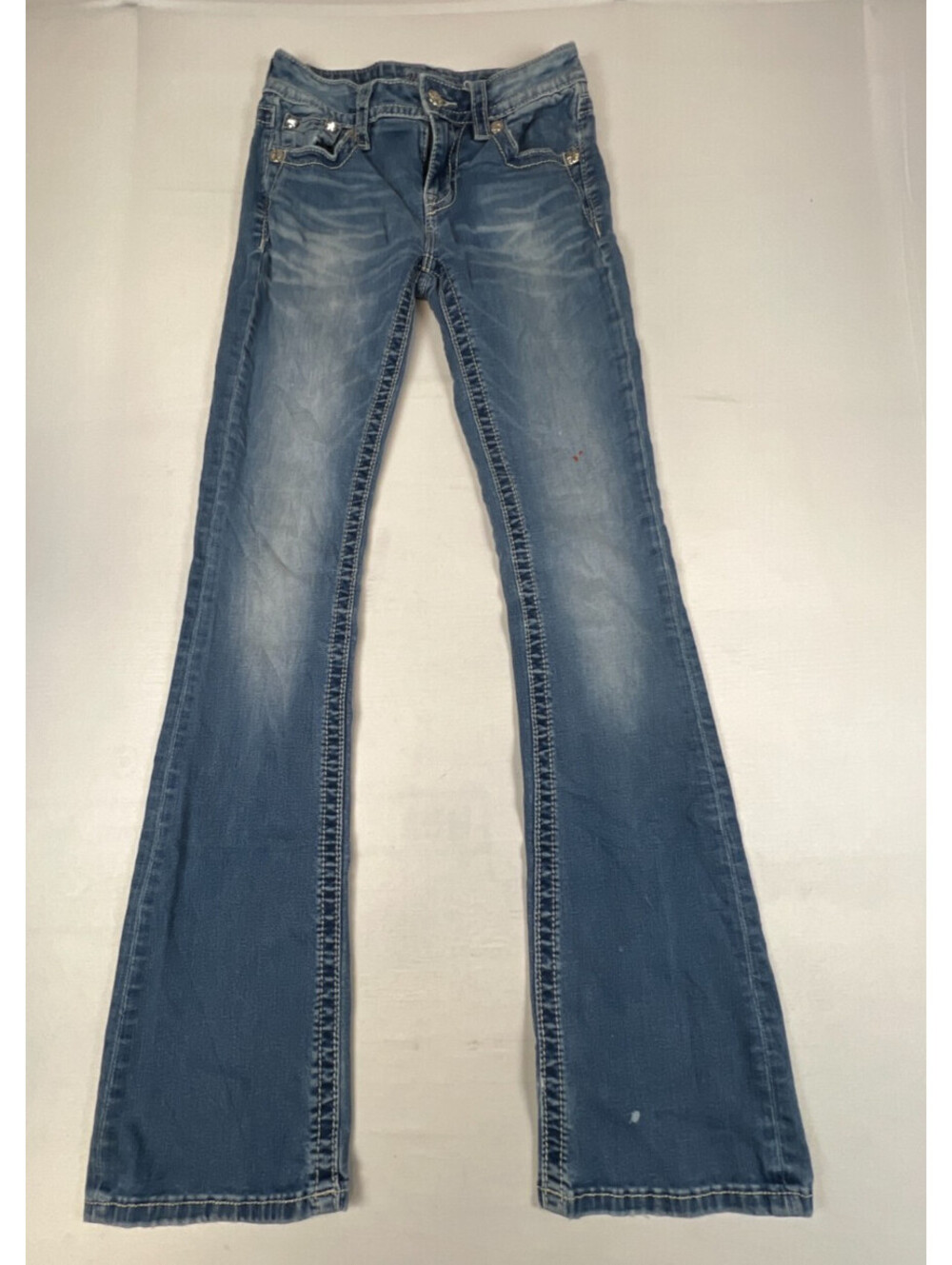 Miss Me Women 25 Chloe Bootcut Jeans Blue Embellished Denim